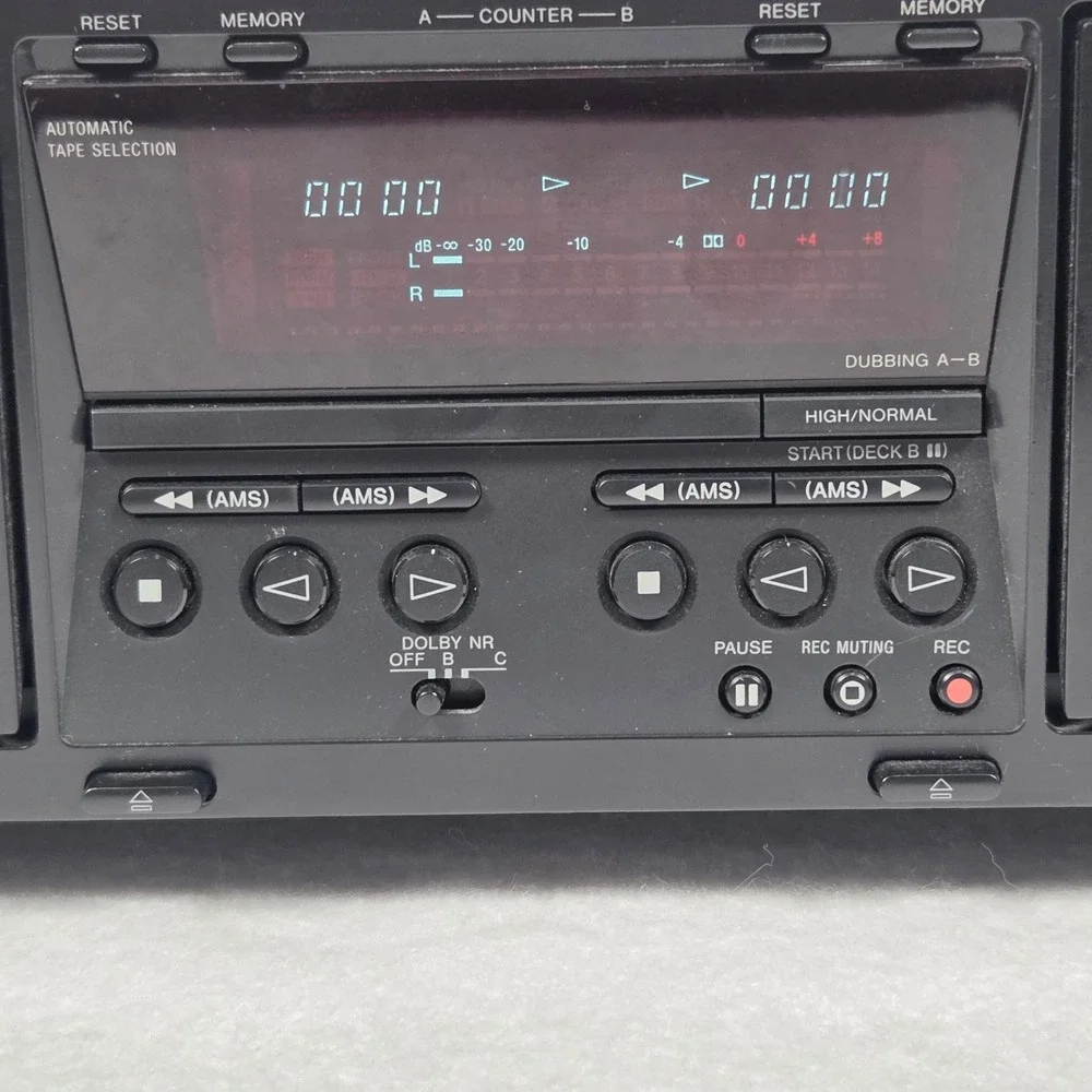 Sony TC-WE475 Dual Cassette Deck Stereo Component Black Auto Reverse Dolby B/C